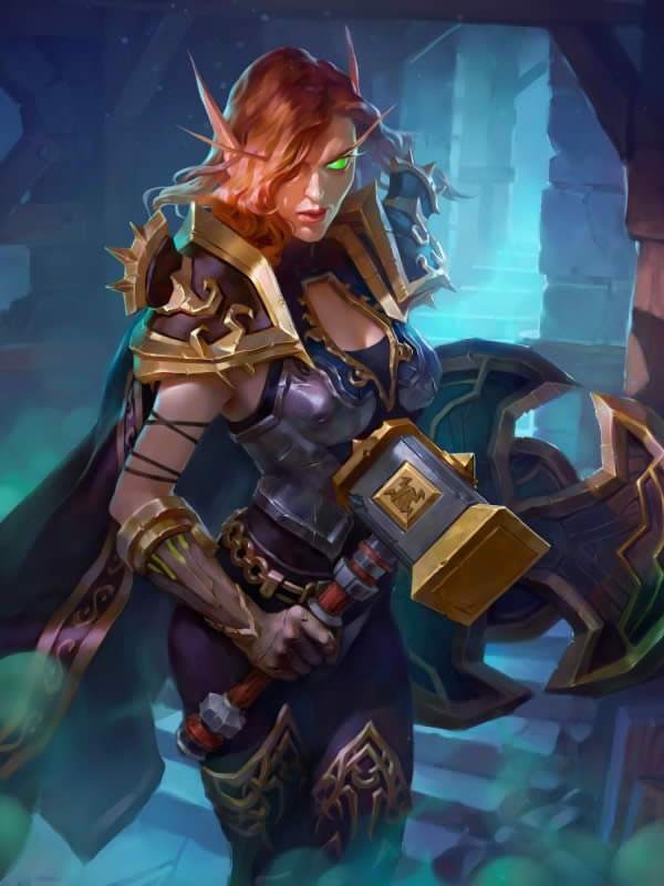 炉石橙卡莱妮莎还原 圣骑士板甲全套还原